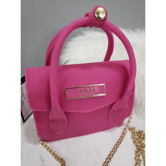 NEW MINI micro y2k Guess hot pink gold Crossbody purse bag - Picture 6 of 6